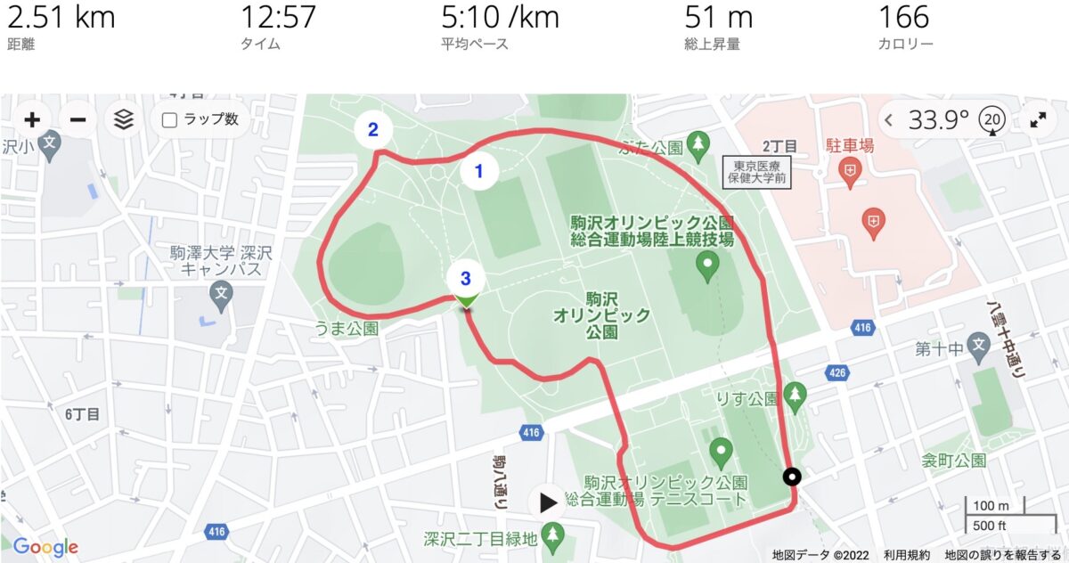 駒沢公園2.5kmランニングコース